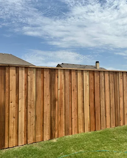 7ft cedar board-on-board fence installed by Hudson Fence Company